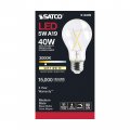 Satco 6 Pack Dimmable Led Filament Lamps S12409 High Lumens 5 Watt A19 Clear Medium Base 3000k 90 Cri 120 Volt For Use At