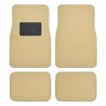 Bdk Premium 4pc Set Of Carpet Floor Mats With Vinyl Safety Heel Pad For Car Truck Suv Coupe Sedan Light Beige Mt-100-lb 