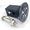 4 Round Shape Biohazard Design Logo Tow Hitch Cover For 2 Receiver Truck Trailer Suv Heavy Duty Metal Black Silver 