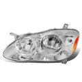 Dna Motoring Oem-hl-0088-l Chrome Housing Factory Style Driver Side Headlight Replacement For 03-08 Corolla 