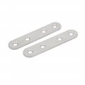 Uxcell 80mmx17mmx2mm Stainless Steel Straight Flat Fixing Mending Plates Brackets 20pcs