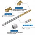 Uxcell Metric Spiral Flute Taps M6 X 1 H2 Thread 100mm Extra Long Screw Threading Tap Titanium Coated Machine Tapping Tools For