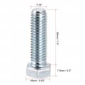 Uxcell Hex Head Screw Bolts Carbon Steel 7 16a -14x1-1 2 Fastener Grade 5 Unc 10pcs