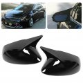 Pair Side Mirror Cover Cap Horn Style Protector Housing Fit For Corolla Sedan Hatchback Shell Car Exterior Parts Black