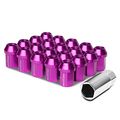 20pcs M12x1 5 25mmx35mm Aluminum Closed-end Lug Nuts Extension Adapter Purple