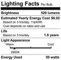Satco S3446 Transitional Bulb In Light Finish 1 88 Inches Clear