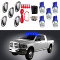 Ocpty Cab Marker Light 5pcs Clear Covers Top Roof Running Assembly Waterproof 12v T10 Ice Blue Led Bulbs 1 Set Wiring Pack