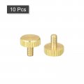 Uxcell 10pcs Brass Knurled Thumb Screws M3x6mm Flat Grip Bolt Knobs Fasteners For Electronic Mechanical