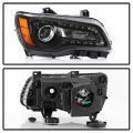 2011-2014 Chrysler 300 Headlight Factory Style Matte Black Housing Led Daytime Running Lamp Strips Passenger Side 
