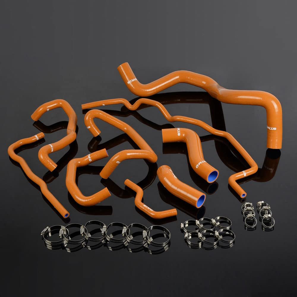 Silicone Radiator Coolant Hose Kit For 1999-2006 Volkswagen Golf 1 8t Turbo Mk4 Orange