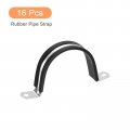 Uxcell 16pcs 60mm 2-3 8 Cable Clamp Rubber Pipe Strap Cushioned 304 Stainless Steel Hose U Shape Metal Tube Holder For Wire