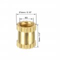 Uxcell Knurled Insert Nuts 50pcs M3 X 5mm L 4mm Od Female Thread Brass Threaded Embedment Nut For 3d Printer