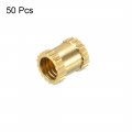 Uxcell Knurled Insert Nuts 50pcs M3 X 5mm L 4mm Od Female Thread Brass Threaded Embedment Nut For 3d Printer