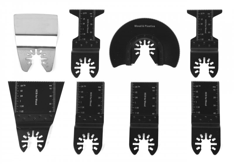 Mtb008 8 Piece Oscillating Multi Tool High Carbon Steel Wood Blade Set For Fast Cuts In Drywall Pvc And Soft Plastics Universal
