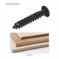 Uxcell M4 X 25mm Wood Screws Phillips Flat Head Carbon Steel Self Tapping Black 200pcs