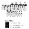 14pcs E-type Torx Star Bit Socket Set E4-e24 4 3 8 1 2 Drive Repair Tool Kit