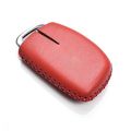 Vitodeco Hyundai Leather Keyless Entry Remote Control Smart Case Cover With A Key Chain For Elantra Sonata Tucson 4 Buttons Red