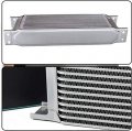 Universal 30 Row An10 Silver Engine Transmission Oil Cooler Kit W Thermostat 80 Deg Adapter Aluminum 