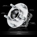 Factory Style Front Wheel Bearing Hub Assembly Compatible With Nissan Altima 2007-2012 Driver Or Passenger Side Bare Steel