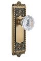 Grandeur Windsor Plate With Fontainebleau Crystal Knob Single Dummy Vintage Brass