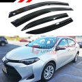 Jdm 3d Wavy Style Smoked Window Visor Vent Shade Compatible With For 2014-2019 Corolla 4 Door Sedan