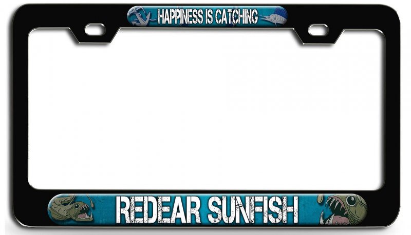 Happiness Is Catching Redear Sunfish Fishing 3d Metal License Plate Frame Universal Fit For Auto Suv And Truck Tag Holder 12 X