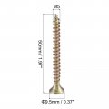Uxcell M5 X 50mm Wood Screws Phillips Flat Head Carbon Steel Color Zinc Plated Self Tapping 100pcs