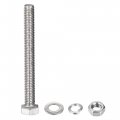 Uxcell M8 X 70mm Hex Head Screws Bolts Nuts Flat Lock Washers Kits 304 Stainless Steel Fully Thread Hexagon 4 Sets
