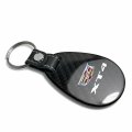 Ipick Image For Cadillac Xt4 Logo Black Real Carbon Fiber Large Tear-drop Key Chain Keychain Exclusive Official Licensed