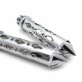 Httmt Trhb121-22- Chromed Hollowed-out Spike Grip 7 8 Bars Cnc Compatible With Suzuk Handlebars Sport Bike Hand Bar
