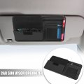 X Autohaux Black Universal Car Sun Visor Organizer Sunglasses Case Storage Pocket Hook And Loop Tape Abs Pu Leather For Suv Rv