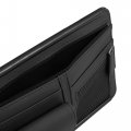 X Autohaux Black Universal Car Sun Visor Organizer Sunglasses Case Storage Pocket Hook And Loop Tape Abs Pu Leather For Suv Rv
