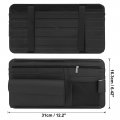 X Autohaux Black Universal Car Sun Visor Organizer Sunglasses Case Storage Pocket Hook And Loop Tape Abs Pu Leather For Suv Rv