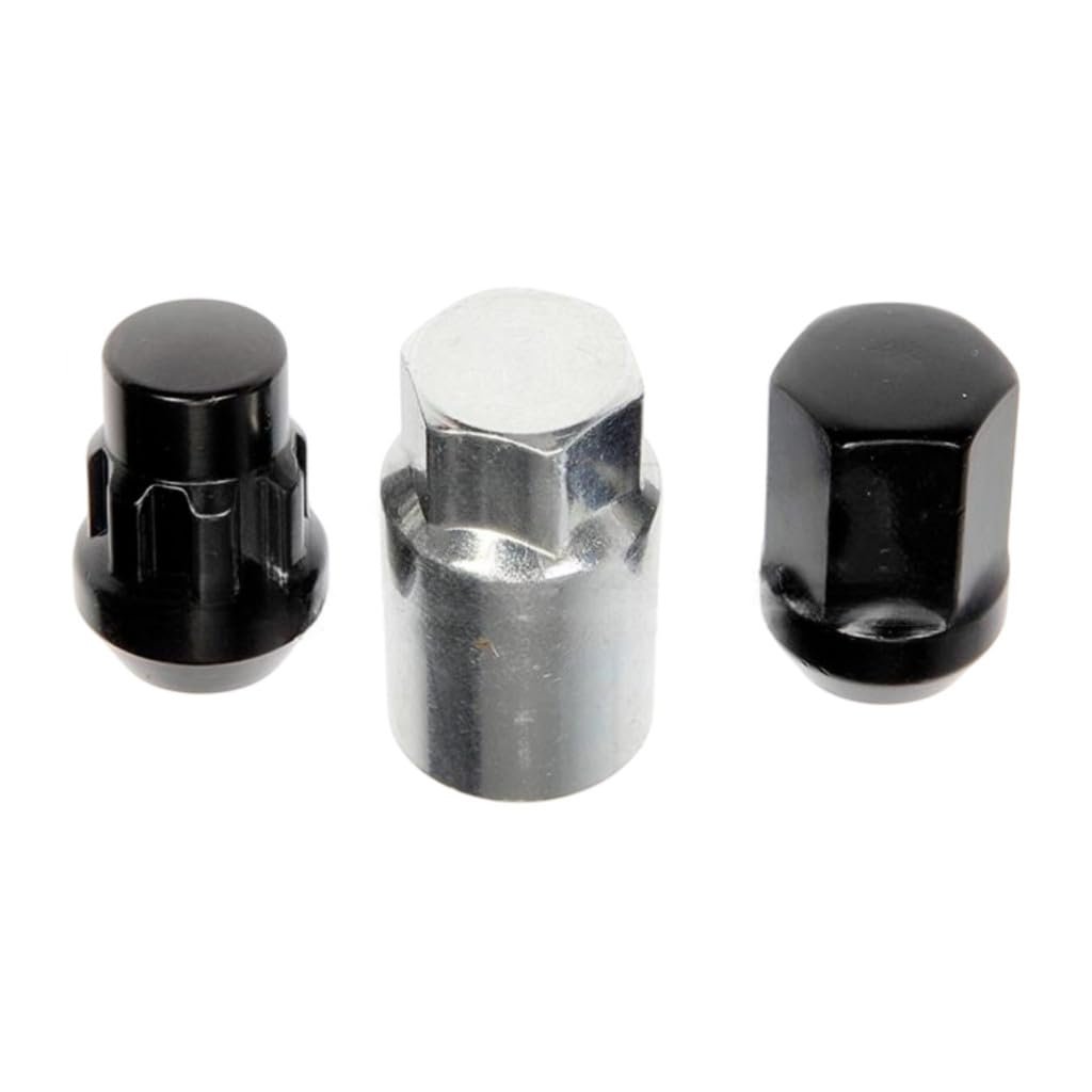 Wheel Lock Set For Dodge Shadow 1990 1991 1992 1993 1994 Carbon Steel Black Chrome M12 Thread 25mm Depth 19mm Hex Conical Seat