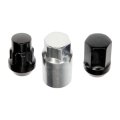 Wheel Lock Set For Dodge Shadow 1990 1991 1992 1993 1994 Carbon Steel Black Chrome M12 Thread 25mm Depth 19mm Hex Conical Seat