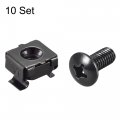 Uxcell M6 X 12mm Cage Nuts And Screws Carbon Steel For Rack Mount Server Shelve Cabinet Set Of 10