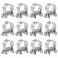 Glarks 12pack 11-13mm Stainless Steel Mini Fuel Injection Hose Clamps Adjustable Pipe Clip Tube Set 7 16 -1 2 Dia 