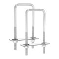 2sets 304 Stainless Steel Square U-bolts 2 05 52mm Inner Width 5 12 130mm Length M8 With Nuts Frame Plate Gasket For 