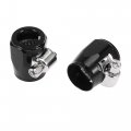 X Autohaux 4pcs An6 Hex Black Car Hose Finisher Flexible Rubber Pipe Clamp With Screw Band Adapter Fitting For Oil Fuel Water