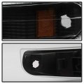 Acanii For 2000-2006 Chevy Suburban Tahoe 99-02 Silverado Black Housing Parking Turn Singal Lamps Bumper Lights Pair