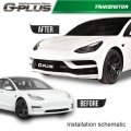 G-plus Side Skirt Panel Kit Compatible With 2017-2021tesla Model 3 Rear Bumper Lip Splitter Winglet Body
