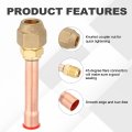 1 2 Sae 45 Degree Brass Pipe Fitting Pcs Flare Connector Male Thread Adapter With Nut And Copper Tube For Air Conditioner Hvac