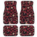 Yuuxorilu Leopard Car Floor Mats For Women All-climate Rubber Set Of 4pcs Carpet Universal Fit Suv Vans Sedans Trucks Red 