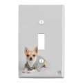 Chihuahua Little Dog In A Sweater Plastic Wall Decor Toggle Light Switch Plate Cover 