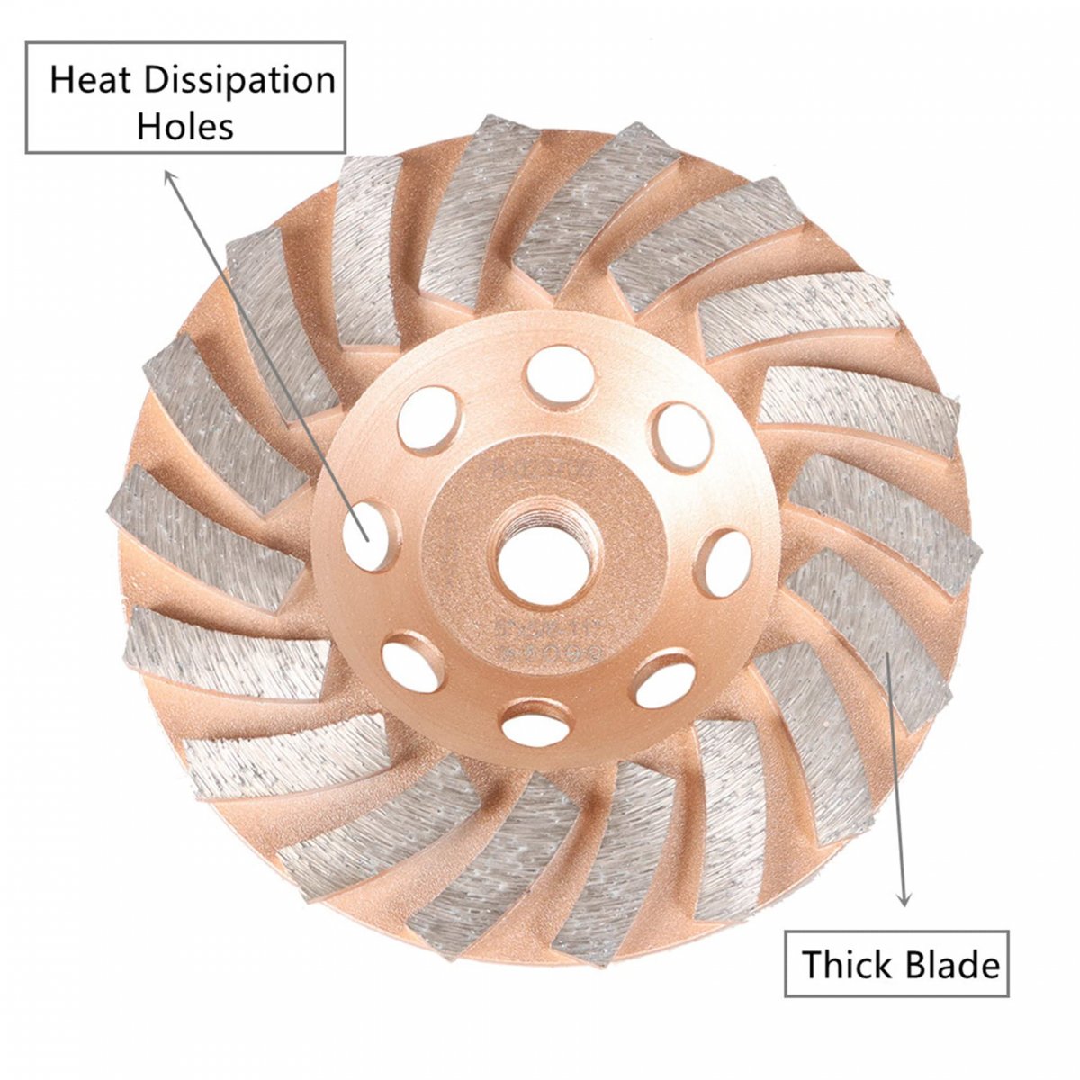 5 In Diamond Cup Grinding Wheel 18 Segments 8-11 Arbor For Angle Grinder Polishing And Cleaning Concrete Granite Marble Stone