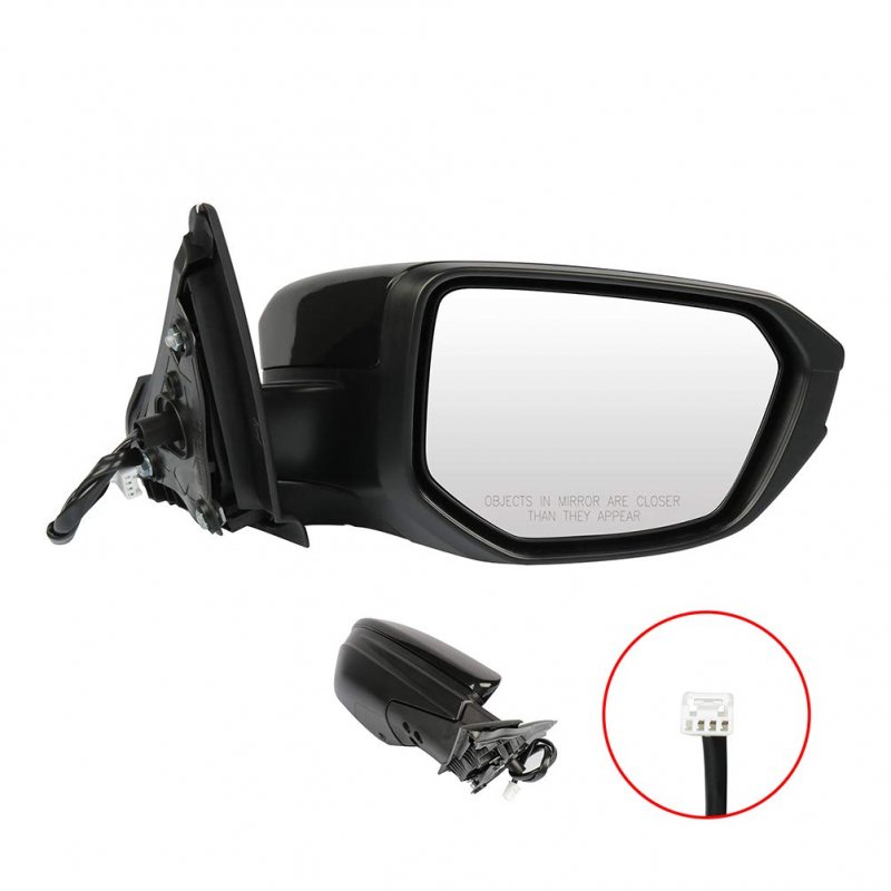 Passenger Side View Mirror For 2016 Honda Civic Black Smooth Power Manual Folding Abs