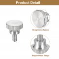 Uxcell M5x8mm Knurled Thumb Screws 5pcs 304 Stainless Steel Flat Head Bolts With Shoulder Grip Knobs Fasteners
