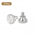 Uxcell M5x8mm Knurled Thumb Screws 5pcs 304 Stainless Steel Flat Head Bolts With Shoulder Grip Knobs Fasteners