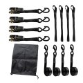 15ft Ratchet Tie Down Straps 4 Pack 2200 Lb Break Strength Black Cargo With Lock S Hooks 2 Bungee Cords Soft Loops And Storage