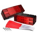 Partsam Low Profile Rectangle Led Combination Trailer Tail Lights Submersible Halo Glow For Rv Marine Boat Stop Brake Turn 